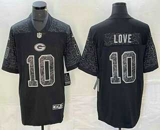Men's Green Bay Packers #10 Jordan Love Black Reflective Limited Stitched Jersey,We sell and wholesale Men's Green Bay Packers #10 Jordan Love Black Reflective Limited Stitched Jersey on line form chian!